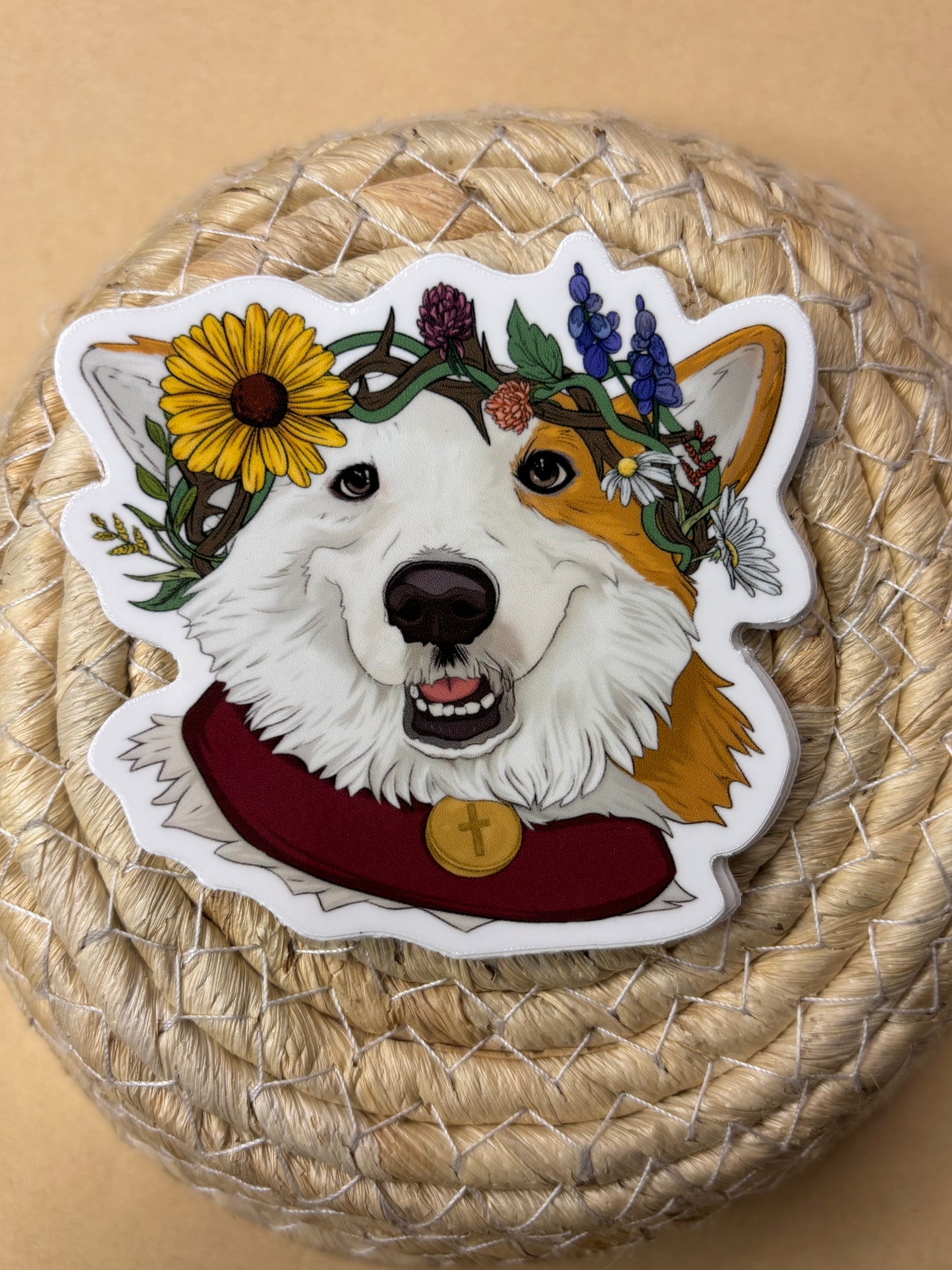 Holy Corg Royal Joy Sticker