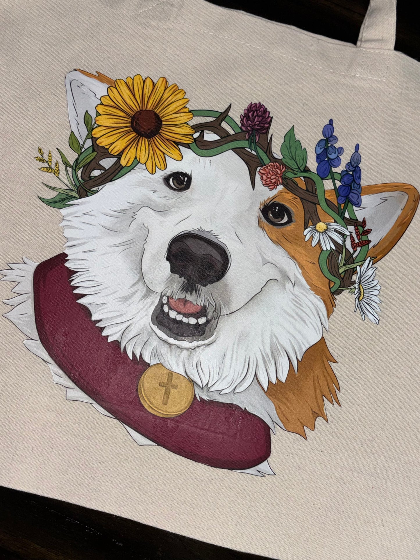 Holy Corg Royal Joy ~ Oversized Tote