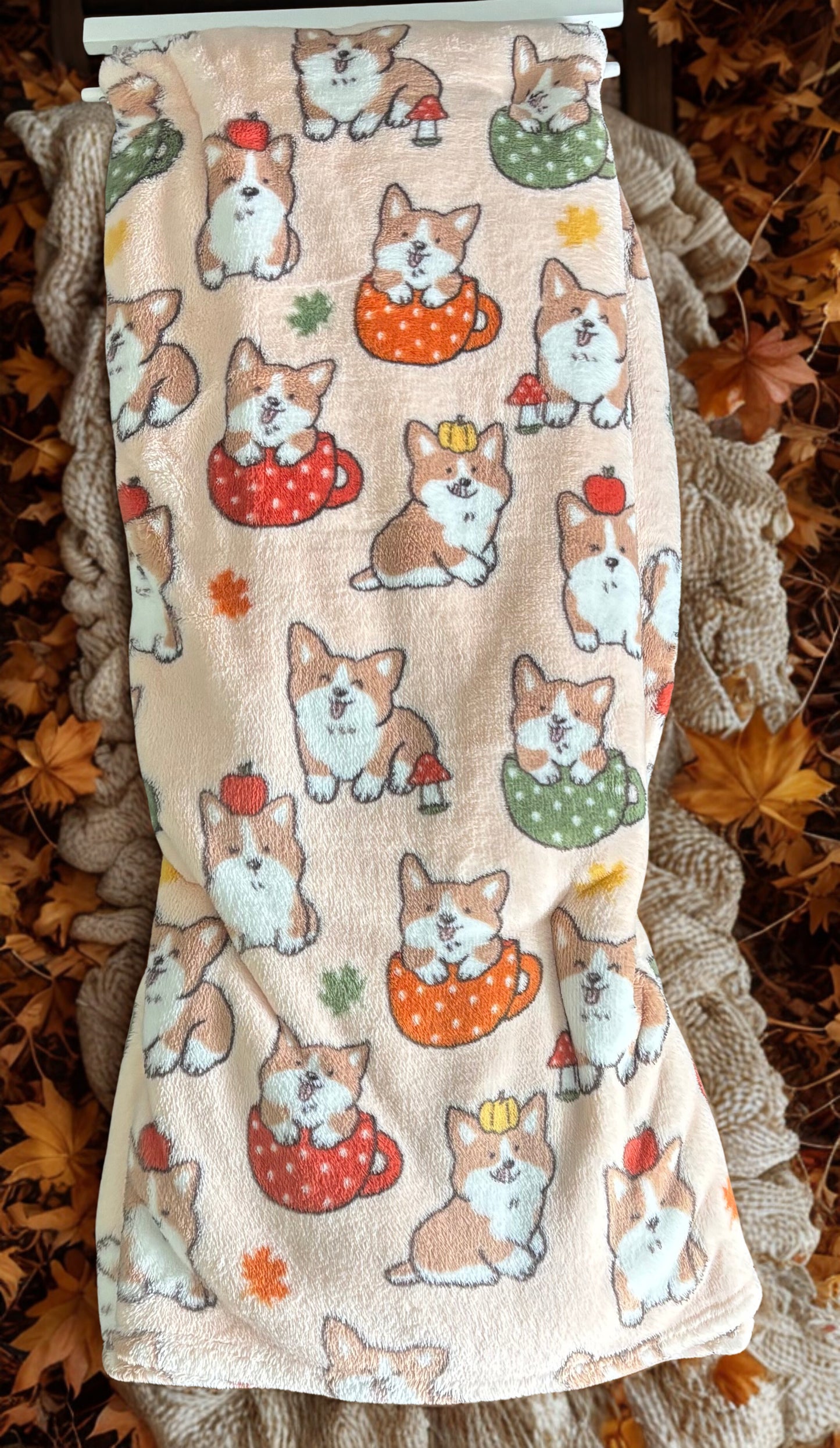 Corgi Tea Party & Boho Vibes ~ Throw Blanket