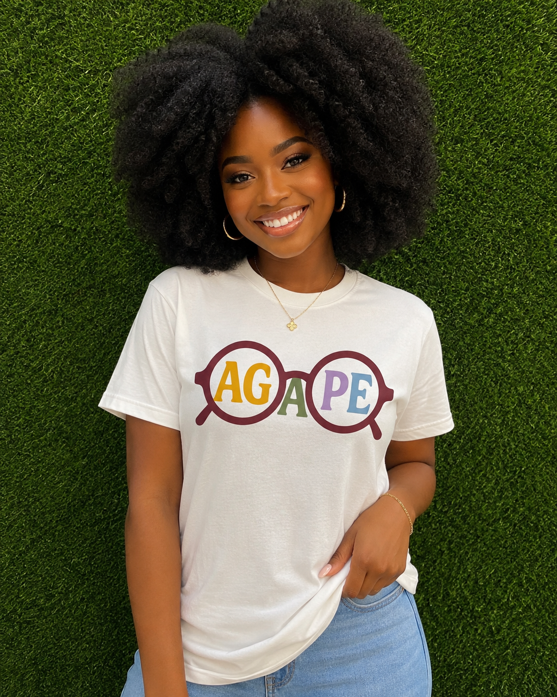Agape Lens ~ Vintage White Tee