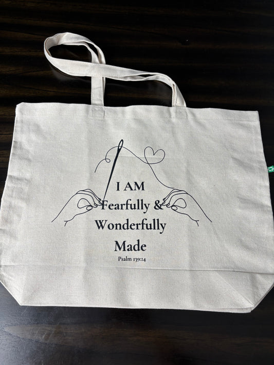 Fearfully, Flufffully, Wonderfully Made ~ Oversized Tote