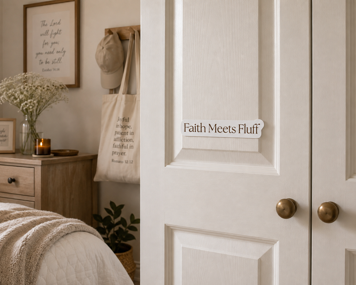 Faith Meets Fluff Sticker