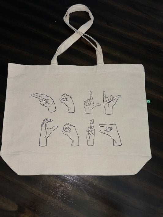 ASL Love from Rory's Heart ~ Oversized Tote