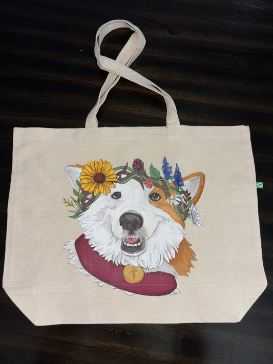 Holy Corg Royal Joy ~ Oversized Tote