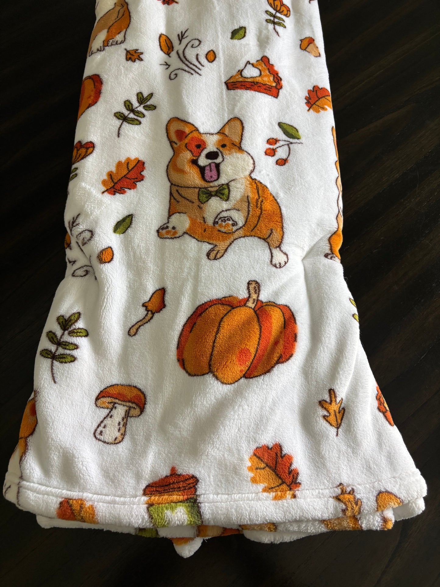 Pumpkin Spice & Corgi Vibes ~ Throw Blanket
