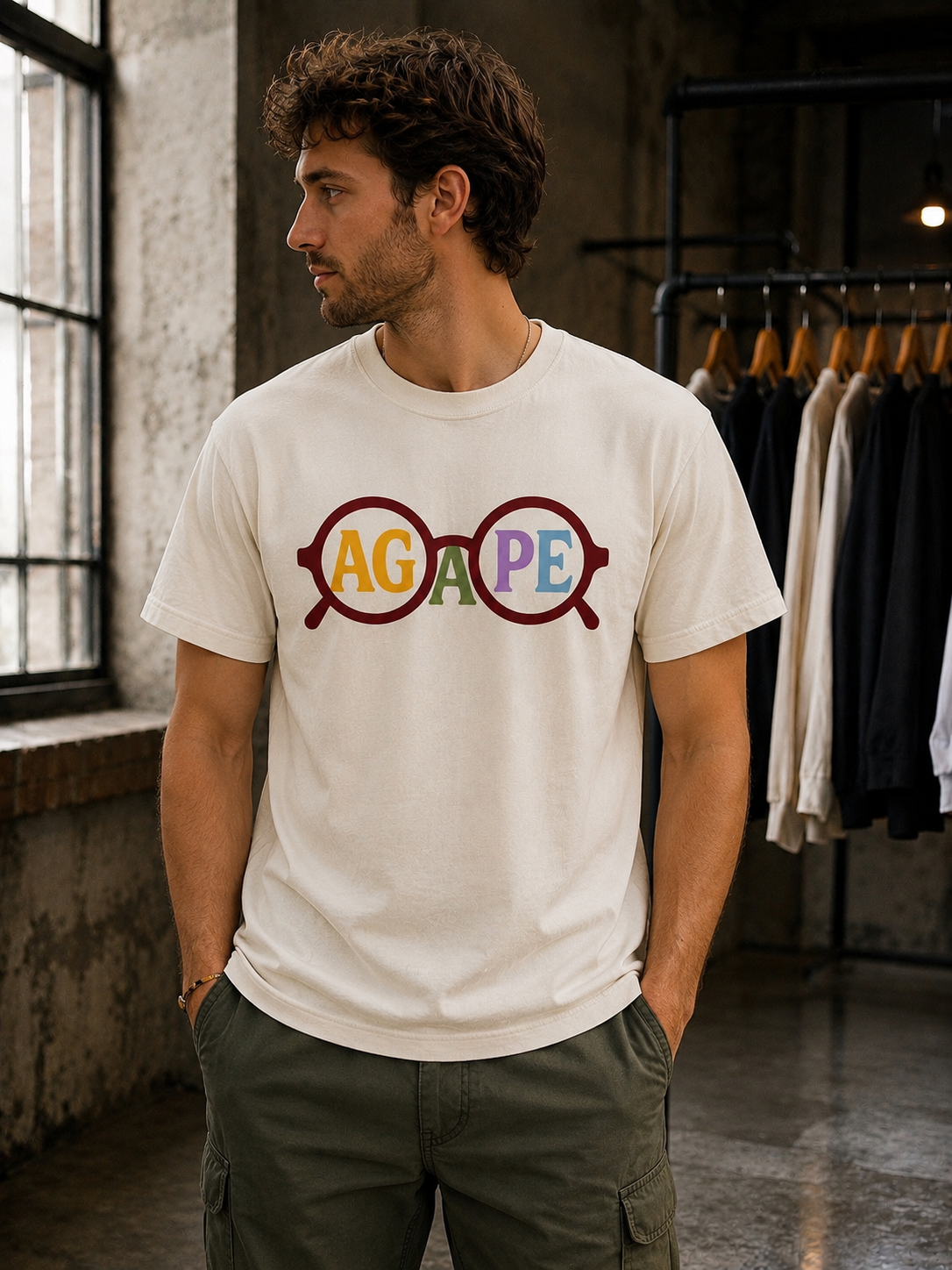 Agape Lens ~ Vintage Ivory Tee