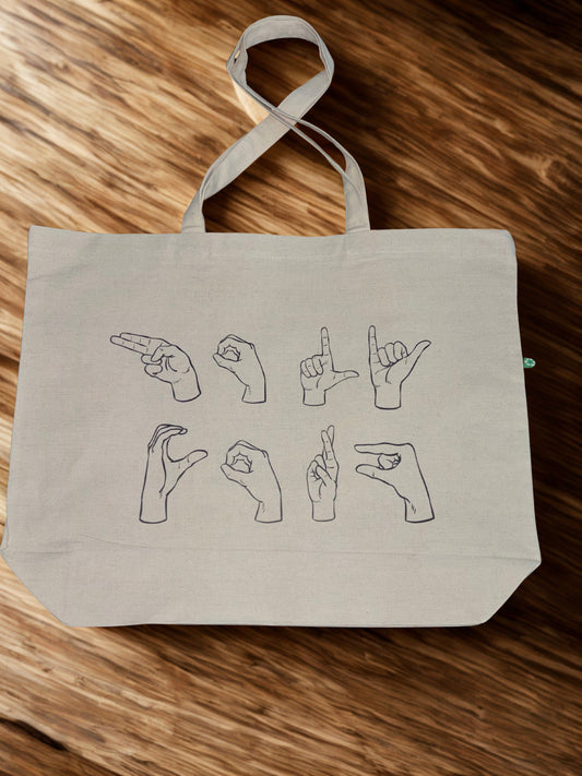 ASL Love from Rory's Heart ~ Oversized Tote