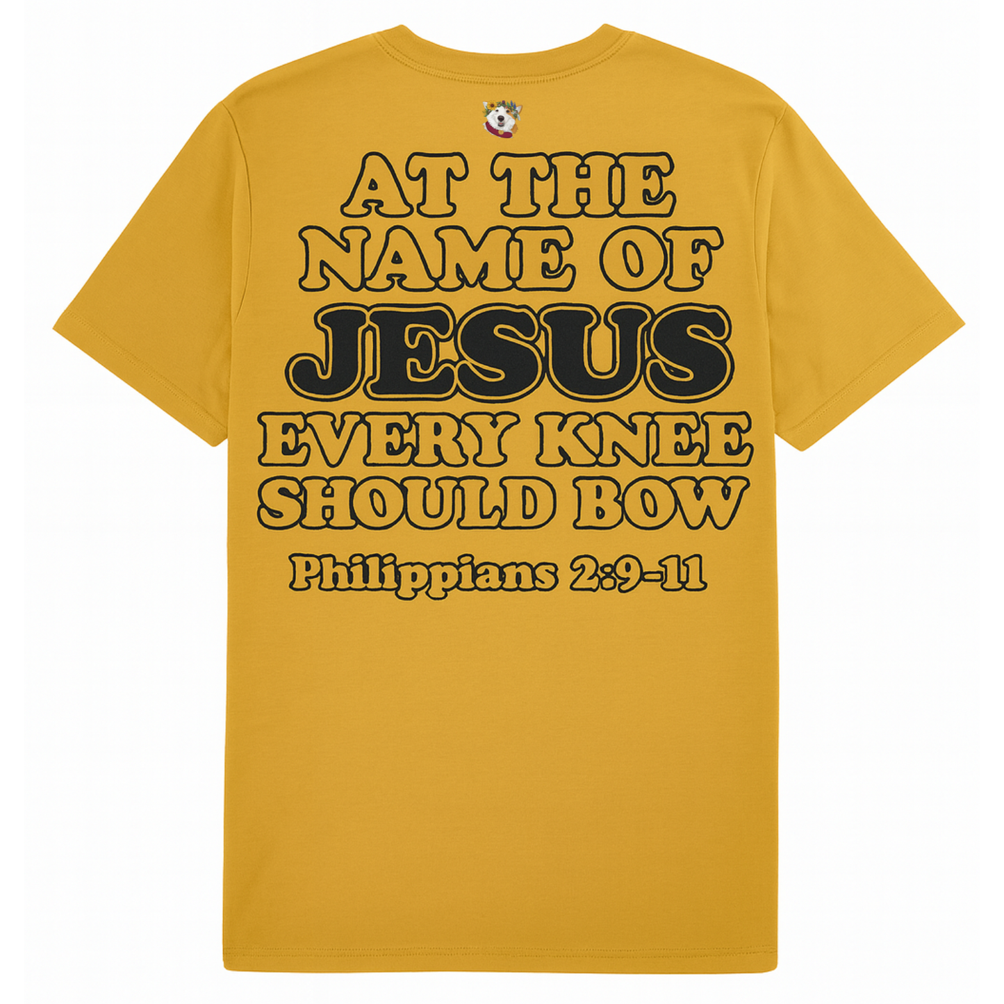 Jesus Scrabble Cross ~ Mustard Tee
