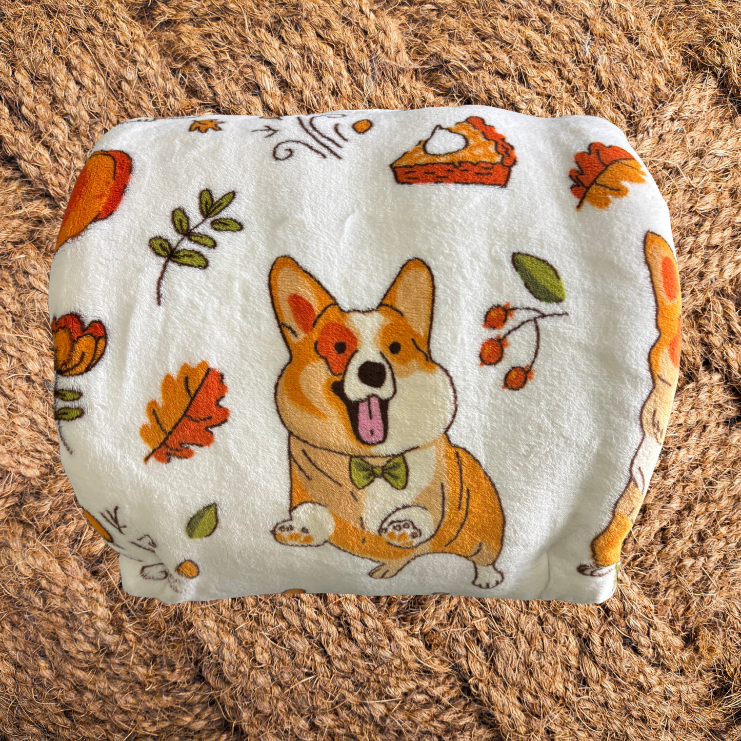 Pumpkin Spice & Corgi Vibes ~ Throw Blanket